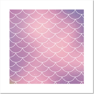 Fish scale drawing Pattern Posters and Art